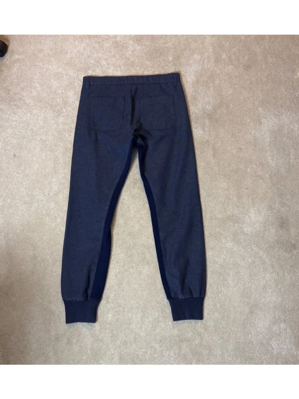Mauro Grifoni Mens Slim-Fit Jogger Pants With Ribbed Cuffs In Navy Blue Premium